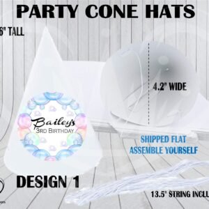 Bubble Party Personalized Cone Hats