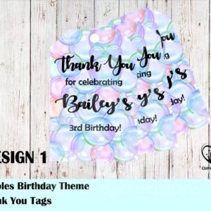 Bubble Party Thank You Tags